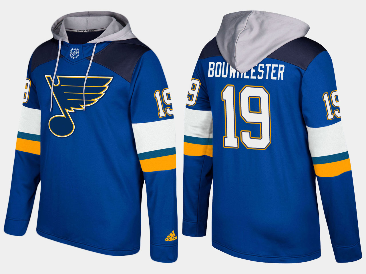 Men NHL St.Louis blues 19 jay bouwmeester blue hoodie